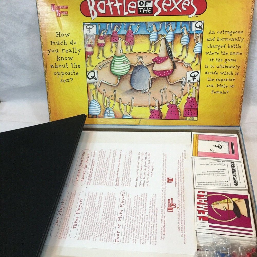 Original BATTLE OF THE SEXES BOARD GAME University Games Complete